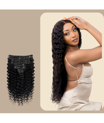 Kit de Extensões Clip-In Deep Wave Black 120g du meilleur 