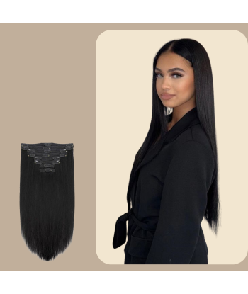 Kit de Extensões de 120g com Clip-in Preto Liso Economisez 