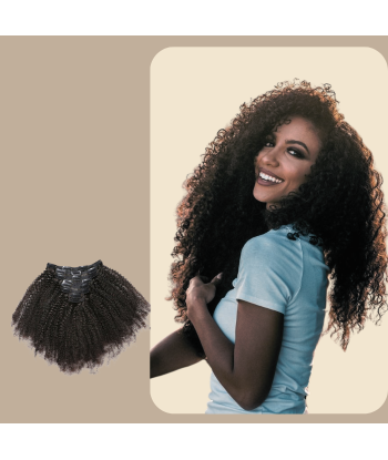 Afro Curly Brown 120g Clip-In Extensions Kit - Pidennyspakkaus français