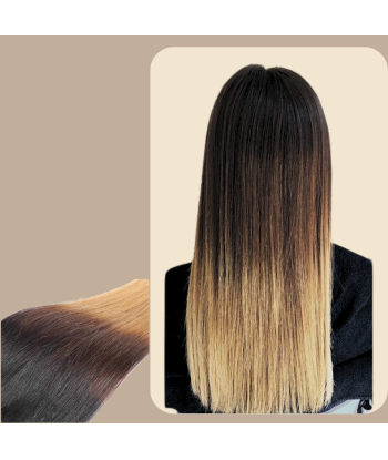 Suora ombre ruskea suklaa blondi mono Clip-In Extension Maxi Volume Band Par le système avancé 