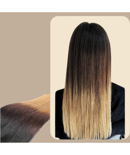 Suora ombre ruskea suklaa blondi mono Clip-In Extension Maxi Volume Band Par le système avancé 