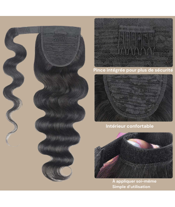 Poninhäntä tumma ruskea Magic nauha Remy Hair Body Wave 50-70% off 