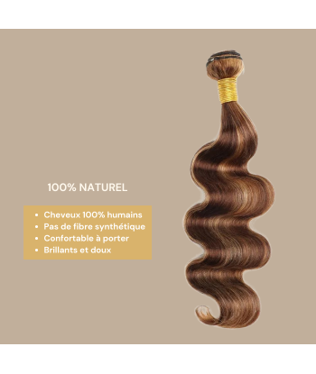 Tissage Vierge Ihmisen hiukset Body Wave 7A Chatain Méché Blond P4/27 100 Gr 100 Gr meilleur choix