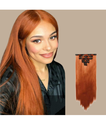 Laajennus Clips Premium Russian Hair Copper Venez découvrir notre 