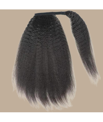 Coda di cavallo marrone scuro nastro magico capelli Remy Kinky Straight de technologie