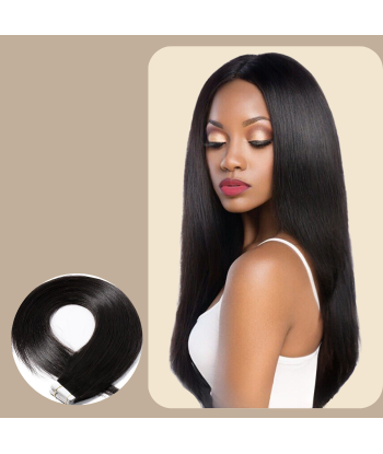 Dark Brown Straight Adhesive Extensions / Tapes rembourrage situé sous