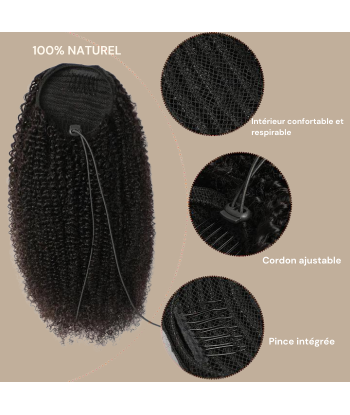 Rabo de cavalo castanho escuro A Cordon Cabelo afro encaracolado Paris Déstockage Promo