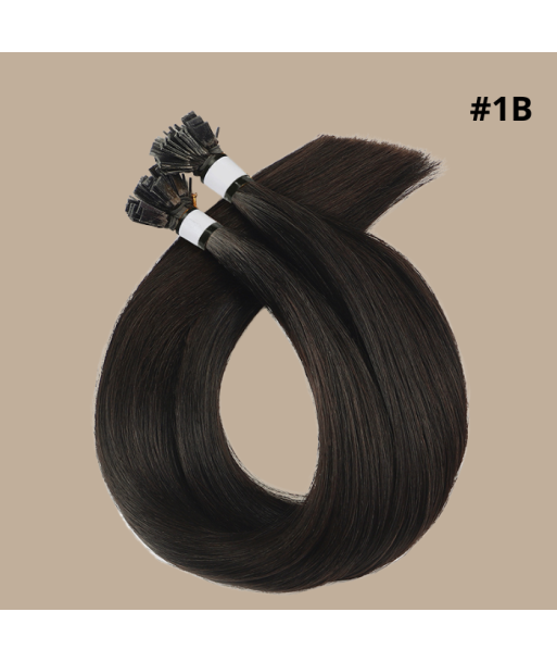 100 Keratin Extensions Rett Premium med Flat Tupp 1B pas cheres