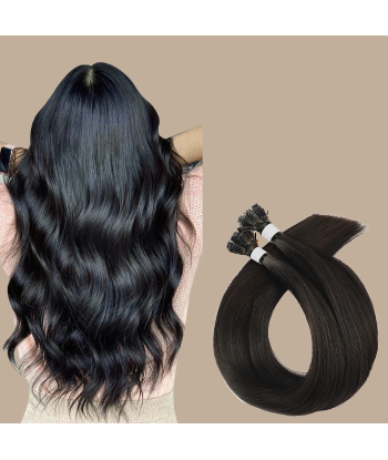 100 Keratin Extensions Rett Premium med Flat Tupp 1B pas cheres