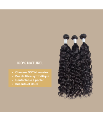 Tissage Cheveux Vierge Cabelo Humano Water Wave 7A Brun Foncé 1B 100 Gr hantent personnes