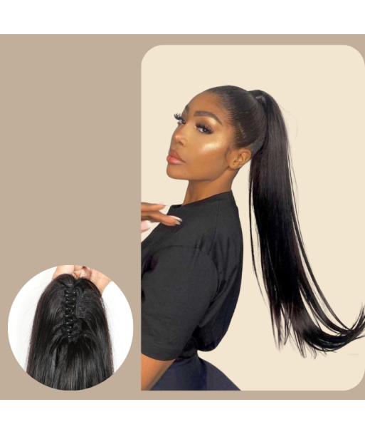 Pferdeschwanz Ponytail Dunkelbraun mit Pinzette Natur Remy Hair Straight chez Cornerstreet bien 