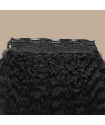 Kinky Straight Clip Extension Schwarz Mono Maxi-Volumen-Band Venez acheter