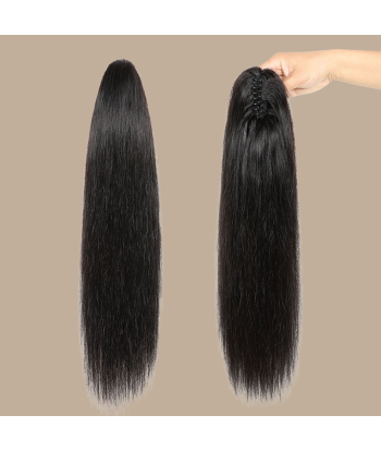 Pferdeschwanz Ponytail Dunkelbraun mit Pinzette Natur Remy Hair Straight chez Cornerstreet bien 