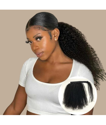 Pferdeschwanz Ponytail Dunkelbraun Zauberband Remy Hair Afro Curly Livraison rapide