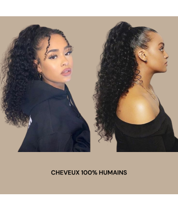 Pferdeschwanz Ponytail Dunkelbraun Zauberband Remy Hair Afro Curly Livraison rapide