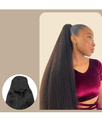 Pferdeschwanz Ponytail Dunkelbraun Mit Kordel Remy Hair Yaki Straight des créatures d'habitude