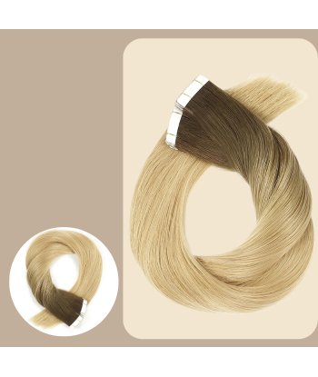 Premium Russian Hair Tape-Extensions / Klebeverlängerungen glatt T8/DB4 En savoir plus