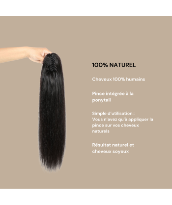 Pferdeschwanz Ponytail Dunkelbraun mit Pinzette Natur Remy Hair Straight chez Cornerstreet bien 