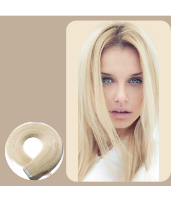 Extensões adesivas / Fitas rectas Blond Platinum soldes