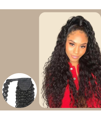 Rabo de cavalo castanho escuro Magic Ribbon Cabelo Remy Water Wave JUSQU'A -70%! 