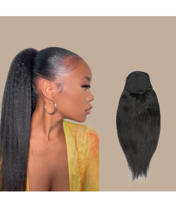 Rabo-de-cavalo castanho-escuro A Cordon Remy Hair Yaki Straight pas chere