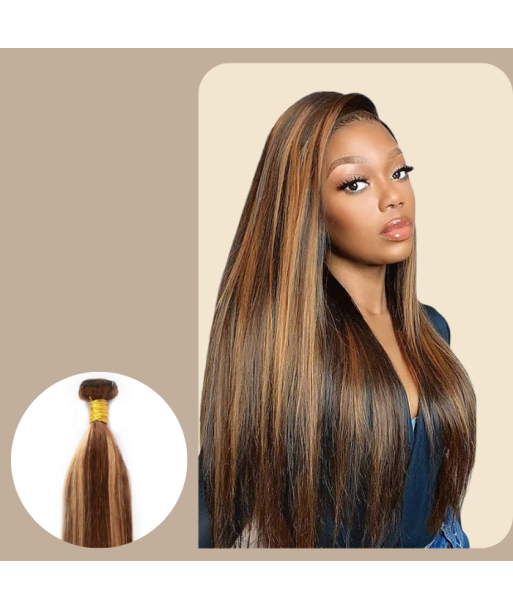 Tecer Cabelo Virgem Cabelo Humano Liso 7A Castanho Médio Louro P4/27 100 Gr Livraison rapide