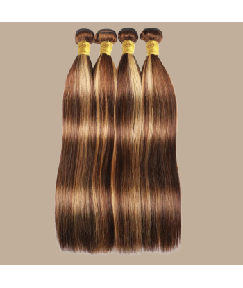 Tecer Cabelo Virgem Cabelo Humano Liso 7A Castanho Médio Louro P4/27 100 Gr Livraison rapide