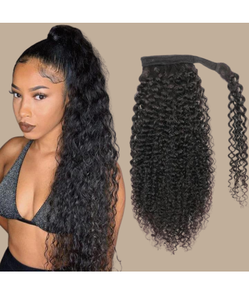 Poninhäntä Tummanruskea Magic nauha Remy Hair Kinky kihara hiukset Véritable concentré