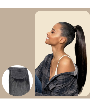 Pferdeschwanz Ponytail Dunkelbraun Zauberband Remy Hair Straight JUSQU'A -70%! 