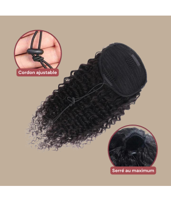 Coda di cavallo castano scuro con capelli Remy a onde profonde livraison et retour toujours gratuits