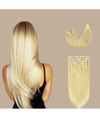 Blond platinum blond klipputvidelsessett destockage