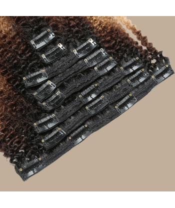 Kit -utvidelser med Afro Curly Blond Chocolate Clips 120 Gr Brown Shadow Faites des économies