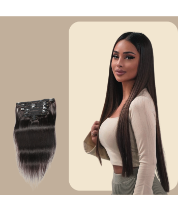 Rak brun Clip-In Extensions Kit 120 gr france