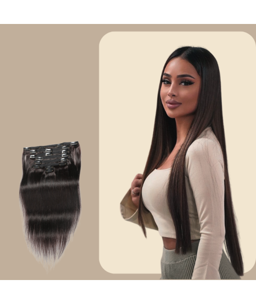 Rak brun Clip-In Extensions Kit 120 gr france