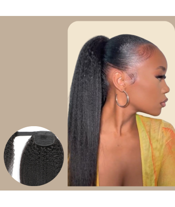 Pferdeschwanz Ponytail Dunkelbraun Zauberband Remy Hair Kinky Straight acheter en ligne