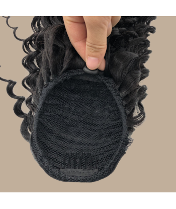 Hästsvans mörkbrun med sladd Remy Hair Deep Wave En savoir plus