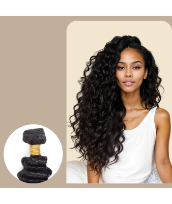 Tissage Vierge Human Hair Deep Wave 7A Brun Foncé 1B 100 Gr Par le système avancé 