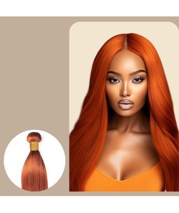 Weven Virgin Virgin Human Hair Straight 7A Ginger 350 100 Gr des créatures d'habitude