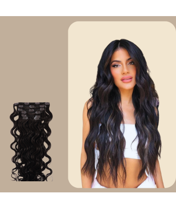 Extensiones Clips Ondulado Marrón Oscuro en ligne