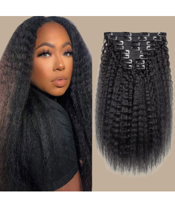 Kit de extensiones con clip Kinky Straight Black 120g ou a consommer sur place