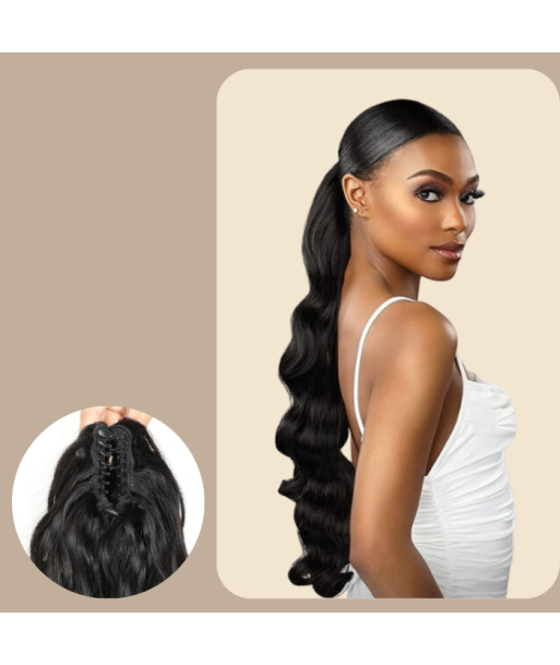 Coleta Castaño Oscuro Natural Clip Cabello Remy Body Wave Dans la société mordern