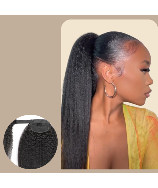 Ponytail Cinta Mágica Castaño Oscuro Pelo Remy Kinky Straight de l' environnement