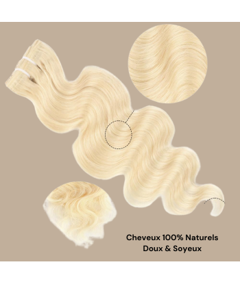 Body Wave Platinum Blonde Extensions Kit 120 gr 120 gr d'Europe débarque