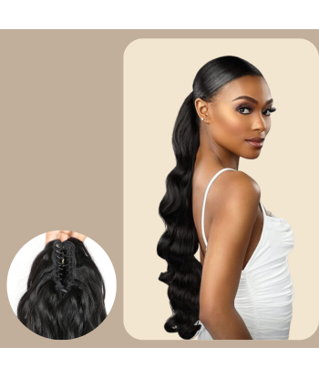 Pferdeschwanz Ponytail Dunkelbraun mit Pinzette Natural Remy Hair Body Wave Livraison rapide