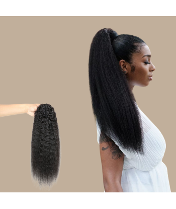 Pferdeschwanz Ponytail Dunkelbraun mit Pinzette Natur Remy Hair Kinky Straight ouvre sa boutique