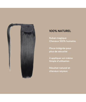 Pferdeschwanz Ponytail Dunkelbraun Zauberband Remy Hair Straight les muscles