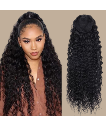 Poninhäntä Tummanruskea Magic nauha Remy Hair Kinky kihara hiukset Véritable concentré