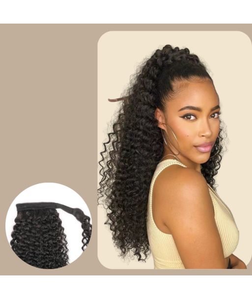 Poninhäntä Tummanruskea Magic nauha Remy Hair Kinky kihara hiukset 50% de réduction en Octobre 2024