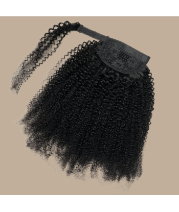 Coda di cavallo marrone scuro nastro magico Remy capelli afro ricci ou a consommer sur place