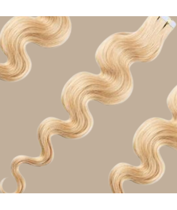 Blond platinum bølgete limforlengelser outlet